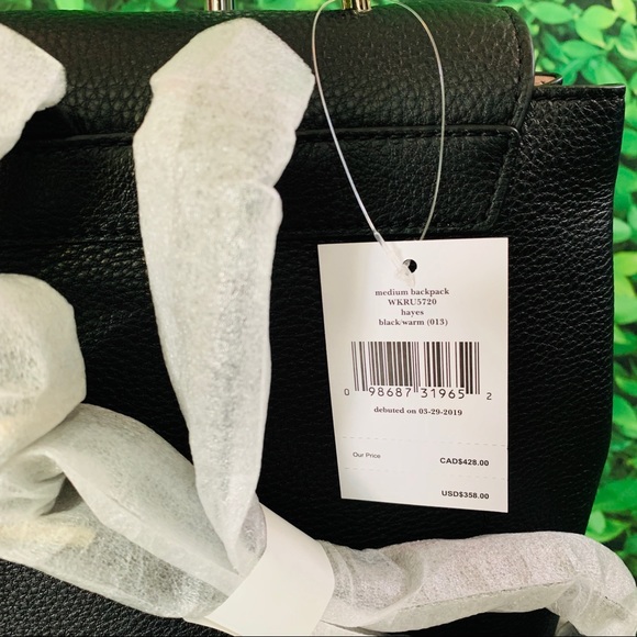 Kate Spade Medium Backpack Hayes Street Black NWT - Picture 4 of 8